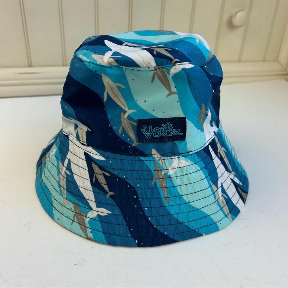 NEW UV Skinz Reversible Blue Shark Bucket Hat UPF50+ Vacation Boys SZ 6 Unisex